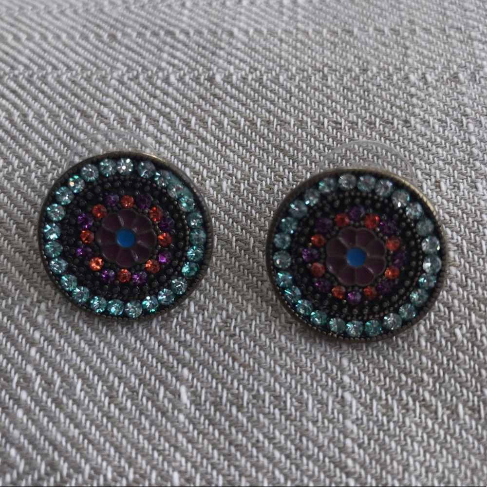 Art Deco Style Vintage Earrings with Crystals